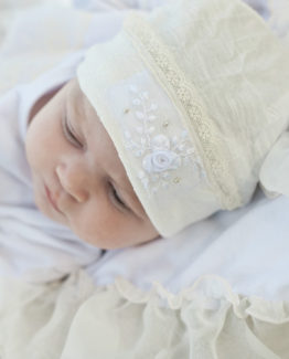 pearl layette hat